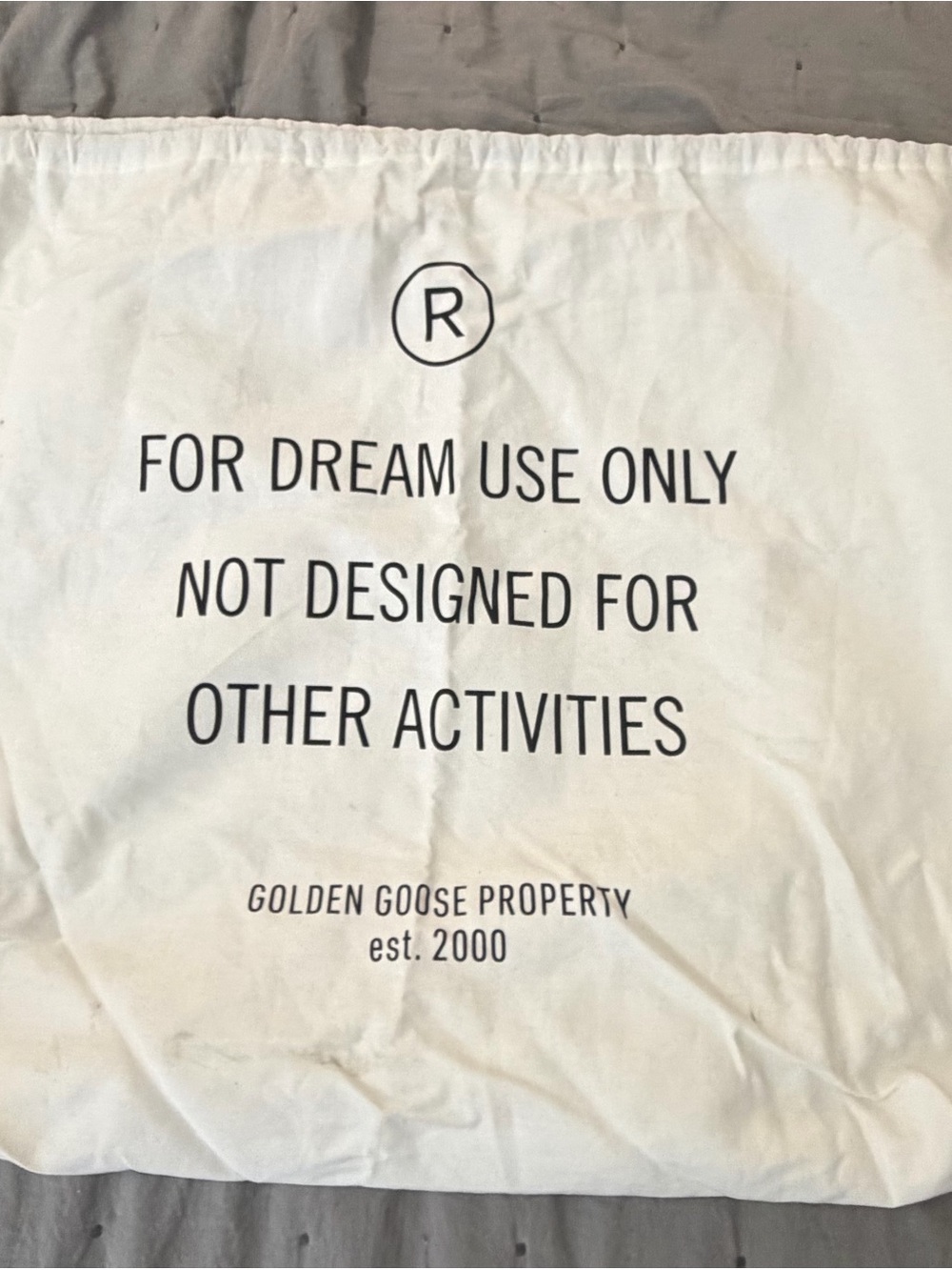 Golden Goose White Bag with Black Text